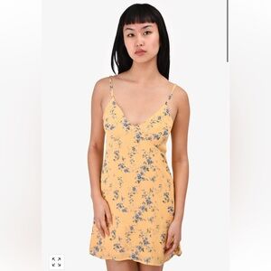 Reformation Yellow and Blue Floral Mini Dress